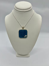 Load image into Gallery viewer, Sea inspired jewellery- Marine blue squared pendant with seashell