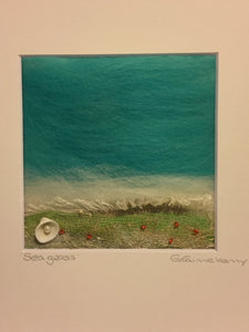 Sea Grass - Mixed Media Textile Sea Study - 290x290mm