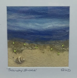 Mini Textile Art - 'Sandy Shore'