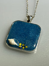 Load image into Gallery viewer, Square Ocean Blue with sea shell pendant
