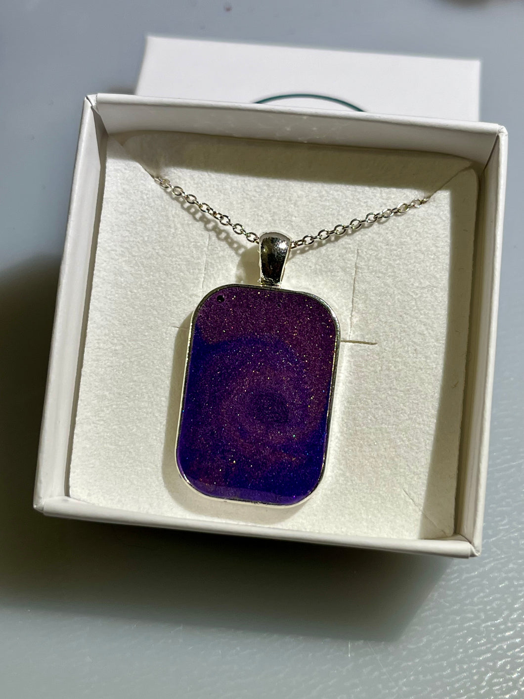 Rectangular Two tone Purple pendant