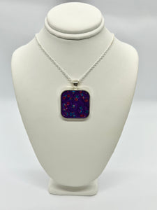 Sea Inspired Jewellery- Medium Purple and crushed crystal pendant