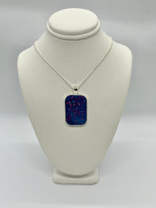 Sea inspired jewellery- Ocean blue pendant with crushed crystals