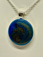 Load image into Gallery viewer, Sea Inspired Pendant - Blue &amp; Green swirl
