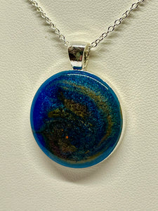 Sea Inspired Pendant - Blue & Green swirl