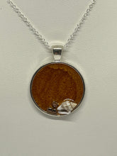 Load image into Gallery viewer, Sea Inspired Jewellery- Sand coloured small pendant with seashell
