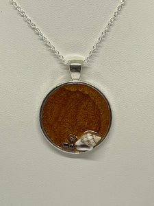 Sea Inspired Jewellery- Sand coloured small pendant with seashell