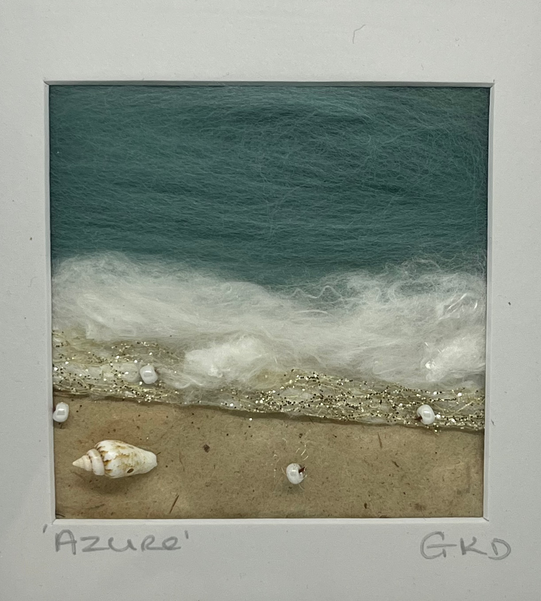 Mini Textile Art - Azure