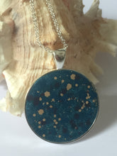 Load image into Gallery viewer, Blue pendant with crushed crystals
