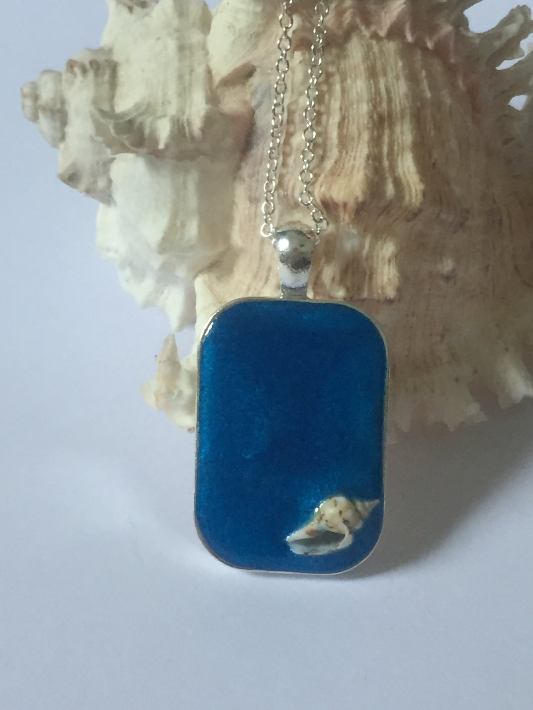 Marine Blue with Seashell Pendant