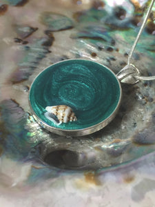 Pendant - Aquamarine with Seashell