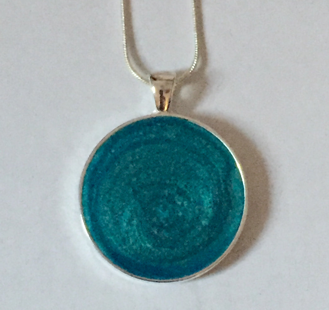 Resin Pendant - Medium Teal green